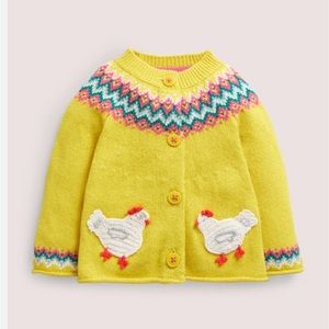 Nwt boden baby fair isle cardigan 0-3m
